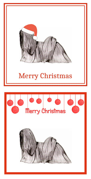 Lhasa Apso Christmas Cards Pack of 6