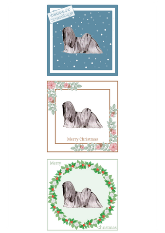 Lhasa Apso Christmas Card Choice of 3 Card Designs Single or Multi Pack