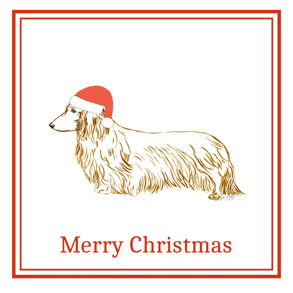 L/H Dachshund Christmas Cards Pack of 6