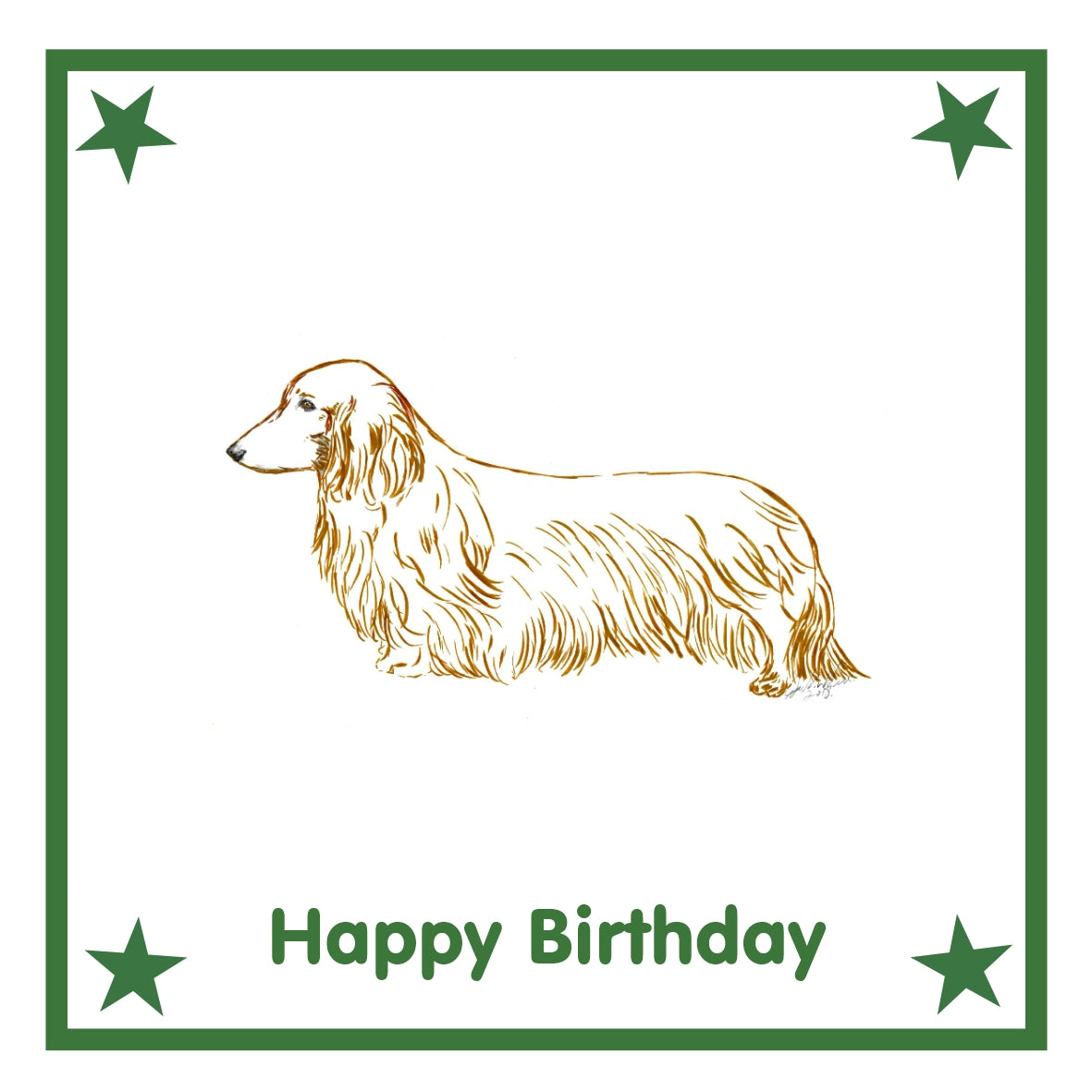 Dachshund L/H Greeting Card Choice of 6 Designs BIRTHDAY, THINKING OF YOU, BLANK