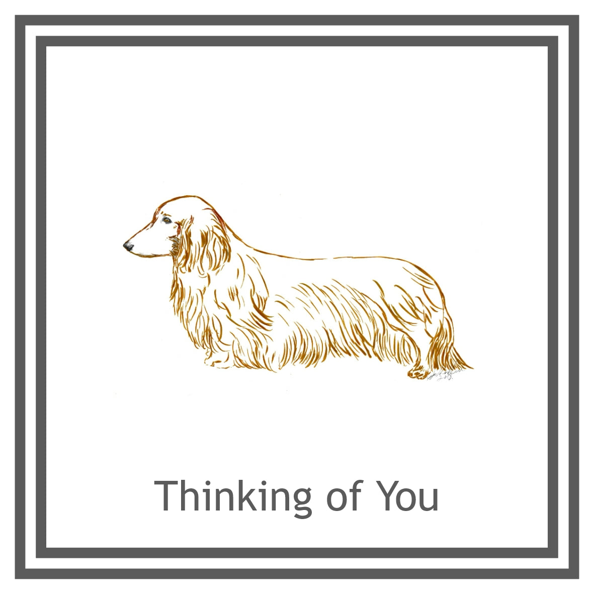 Dachshund L/H Greeting Card Choice of 6 Designs BIRTHDAY, THINKING OF YOU, BLANK