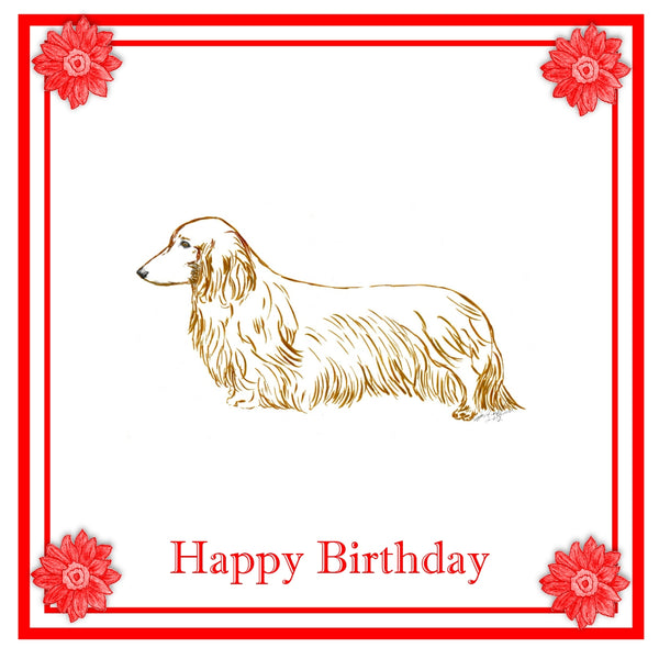 Dachshund L/H Greeting Card Choice of 6 Designs BIRTHDAY, THINKING OF YOU, BLANK