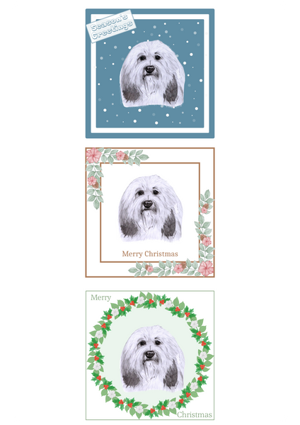 Lowchen Christmas Card Choice of 3 Card Designs Single or Multi Pack