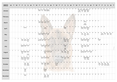Neapolitan Mastiff Dog Show 2022 Year Planner A4