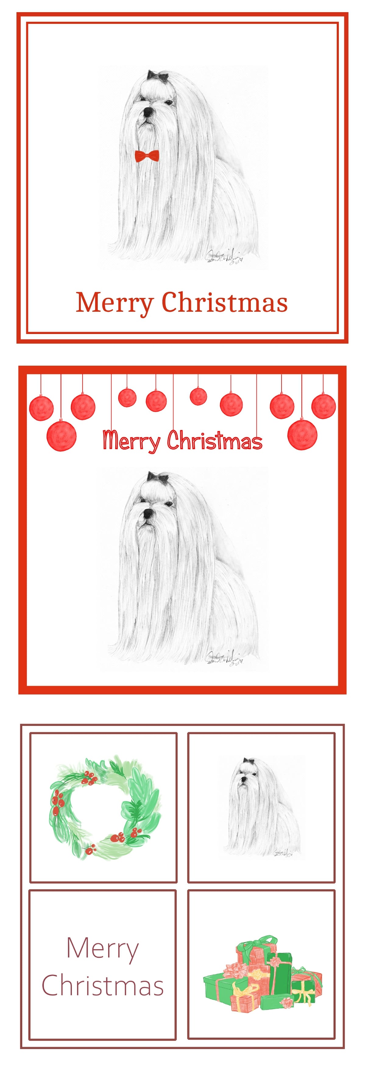Maltese Christmas Card Choice of 3