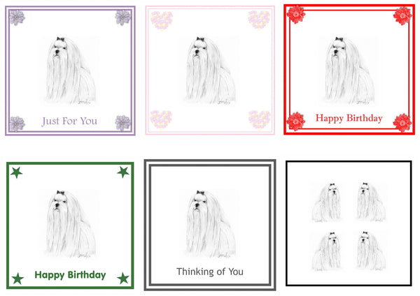 Maltese Greeting Card Choice of 6 Designs BIRTHDAY, THINKING OF YOU, BLANK