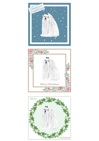 Maltese Christmas Card Choice of 3 Card Designs Single or Multi Pack