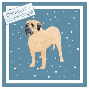 Mastiff Christmas Card Choice of 3 Card Designs Single or Multi Pack