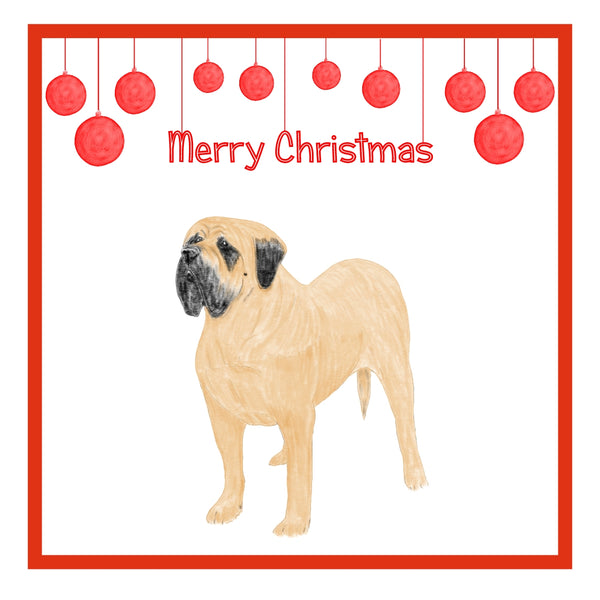 Mastiff Christmas Cards Pack of 6
