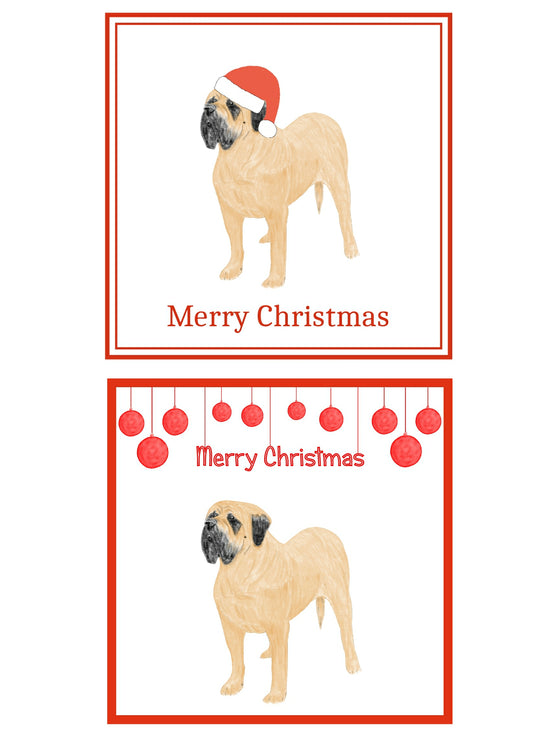 Mastiff Christmas Cards Pack of 6