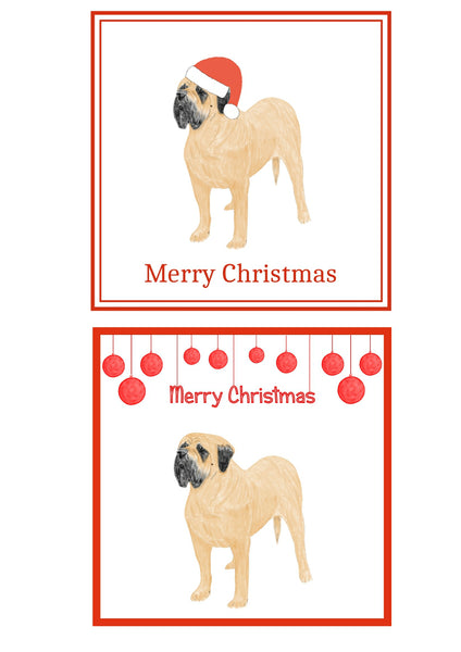 Mastiff Christmas Cards Pack of 6