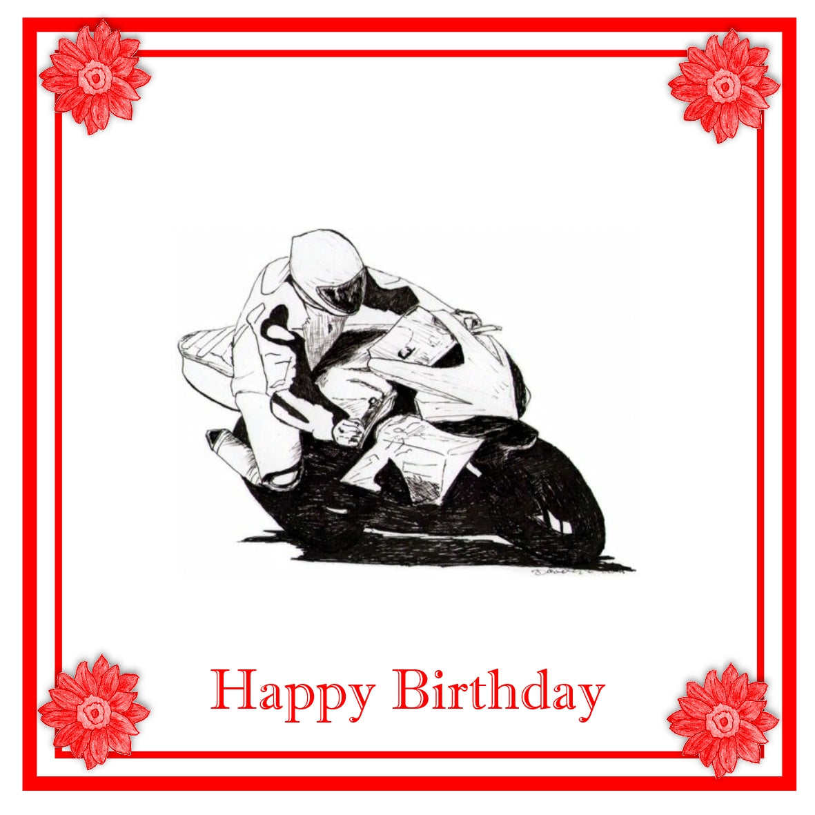 Motorbike Greeting Card Choice of 6 Designs BIRTHDAY, THINKING OF YOU, BLANK