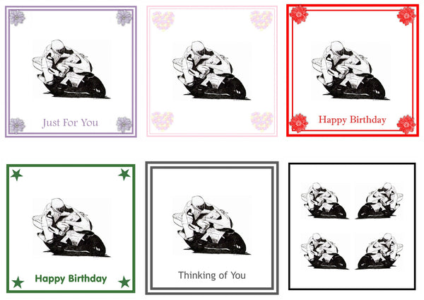 Motorbike Greeting Card Choice of 6 Designs BIRTHDAY, THINKING OF YOU, BLANK