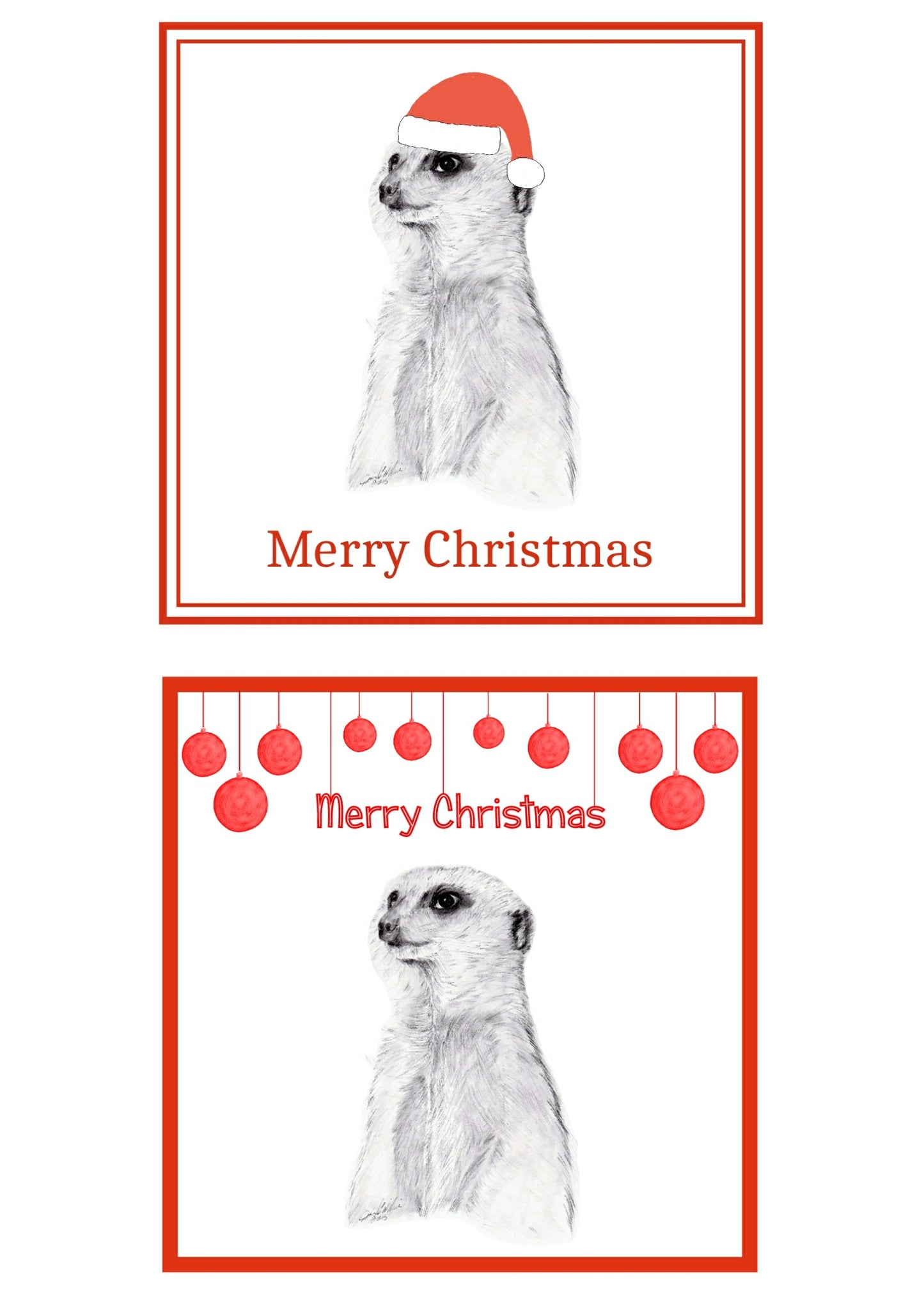 Meerkat Christmas Cards Pack of 6