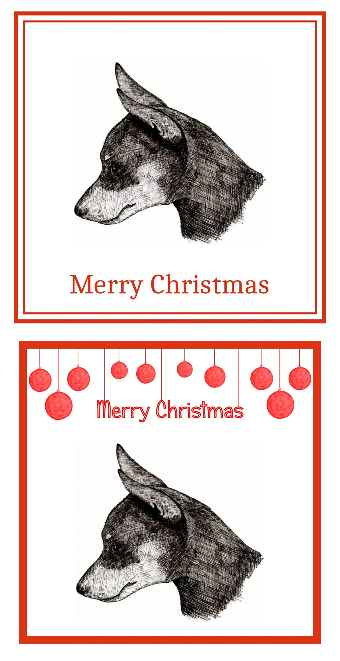 Miniature Pinscher Christmas Cards Pack of 6