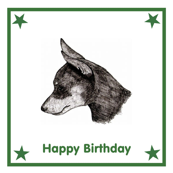 Min Pin Greeting Card Choice of 6 Designs BIRTHDAY, THINKING OF YOU, BLANK