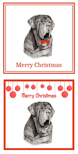 Neapolitan Mastiff Christmas Cards Pack of 6