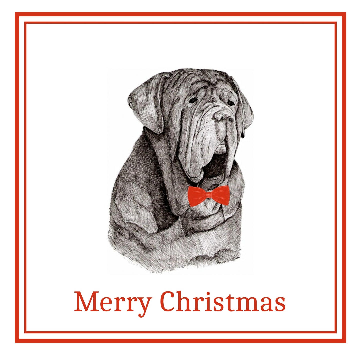 Neapolitan Mastiff Christmas Cards Pack of 6