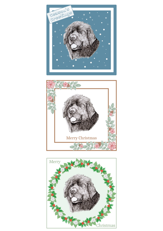 Newfoundland Newfie Christmas Card Choice of 3 Card Designs Single or Multi Pack