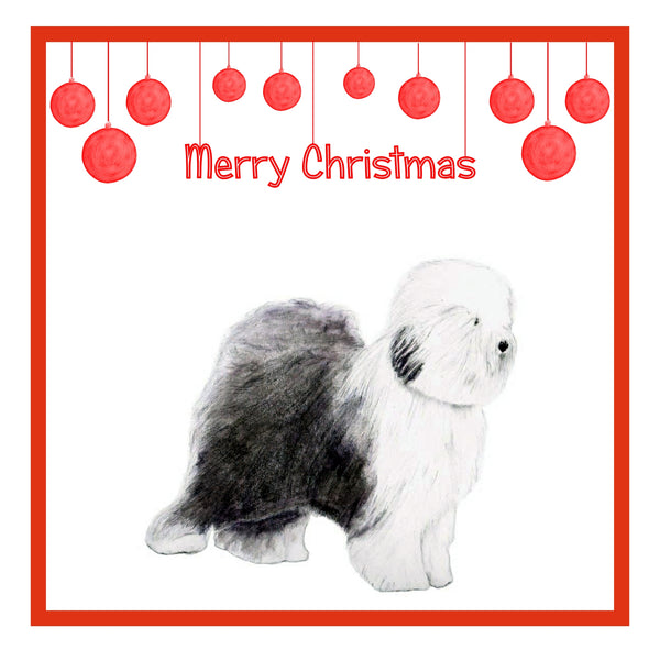 Old English Sheepdog Christmas Card Choice of 3