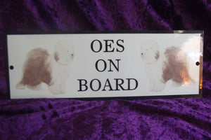 Old English Sheepdog On Board Car Sign