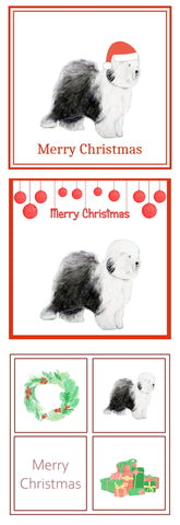 Old English Sheepdog Christmas Card Choice of 3