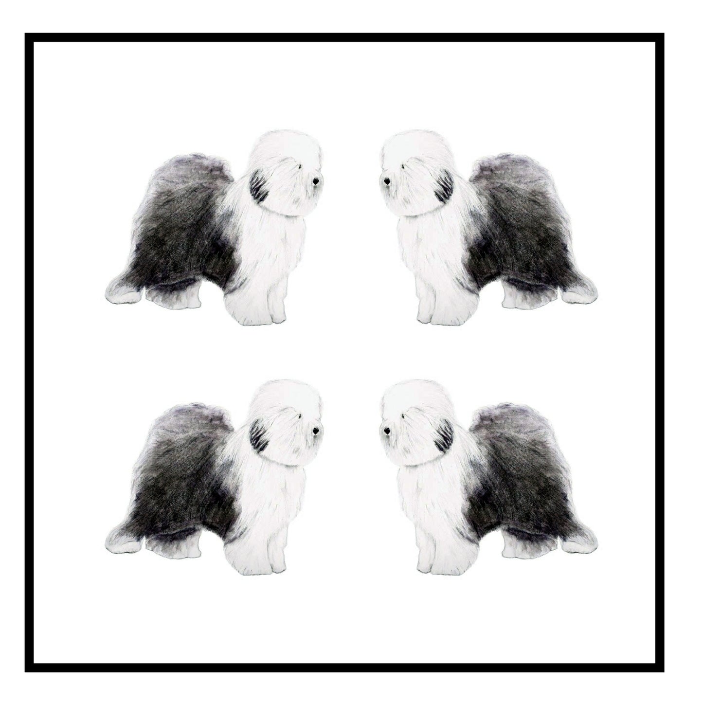 Old English Sheepdog Greeting Card Choice of 6 Designs BIRTHDAY, THINKING OF YOU, BLANK