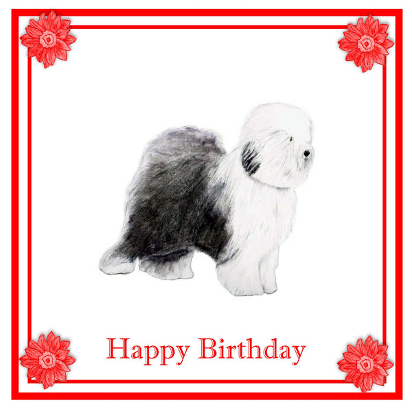 Old English Sheepdog Greeting Card Choice of 6 Designs BIRTHDAY, THINKING OF YOU, BLANK