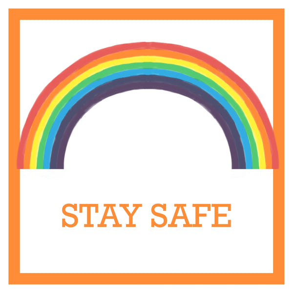 Rainbow Stay Safe Card by Curiosity Crafts PERSONALISATION AVAILABLE