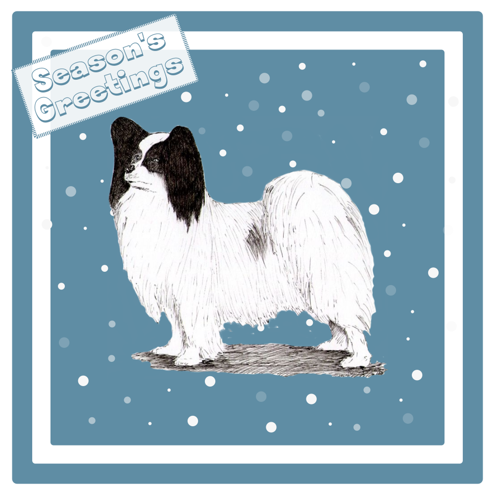 Papillon Christmas Card Choice of 3 Card Designs Single or Multi Pack