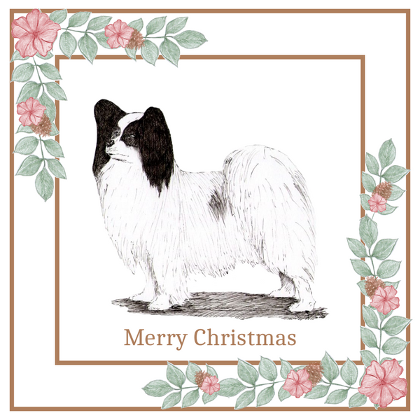 Papillon Christmas Card Choice of 3 Card Designs Single or Multi Pack