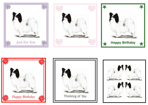 Papillon Greeting Card Choice of 6 Designs BIRTHDAY, THINKING OF YOU, BLANK