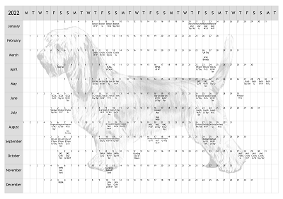 PBGV Dog Show 2022 Year Planner A4