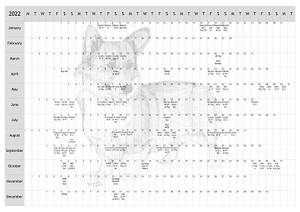 Pembroke Welsh Corgi Dog Show 2022 Year Planner A4