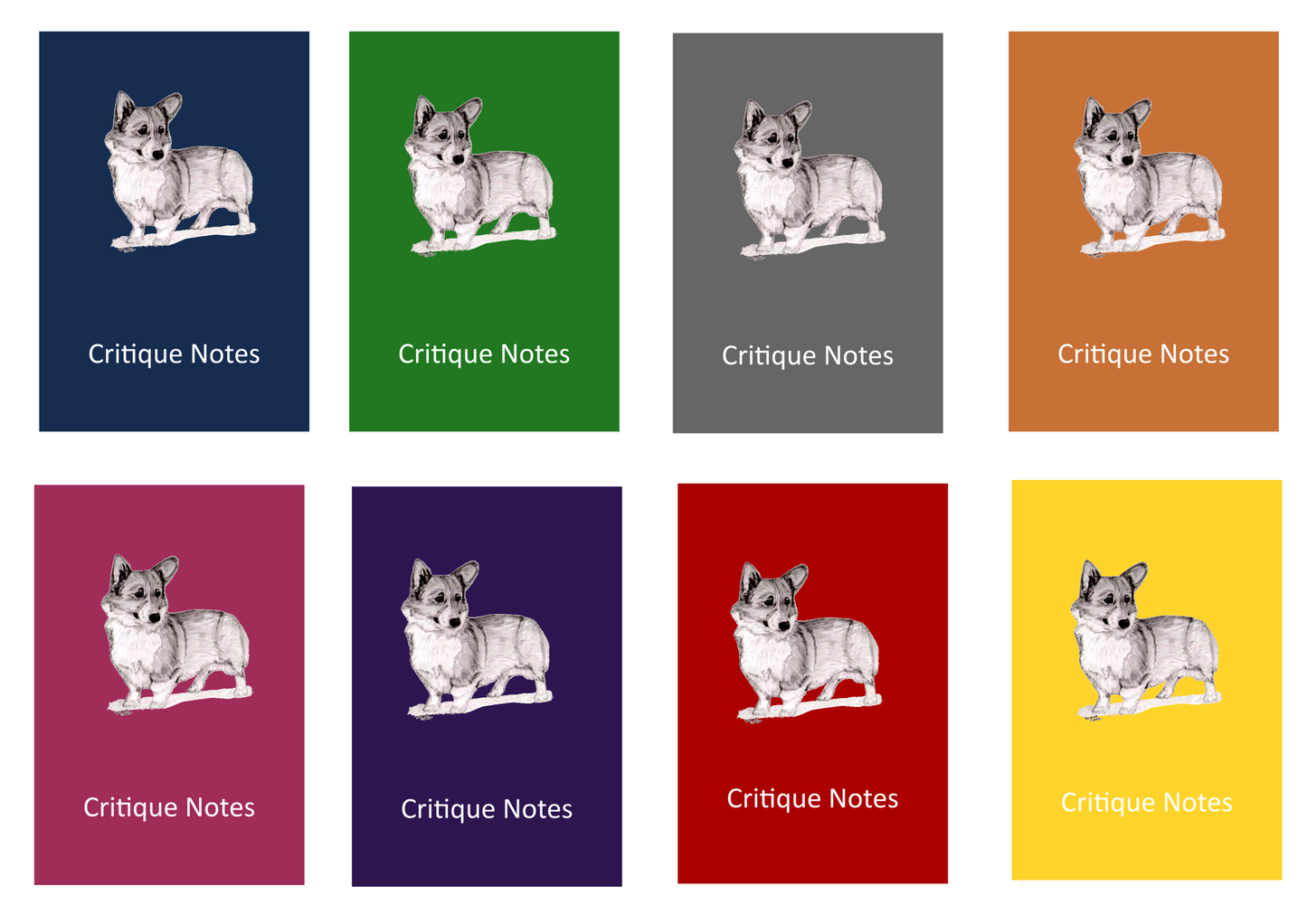 Pembroke Welsh Corgi Dog Show Judging Critique Notes Book A5