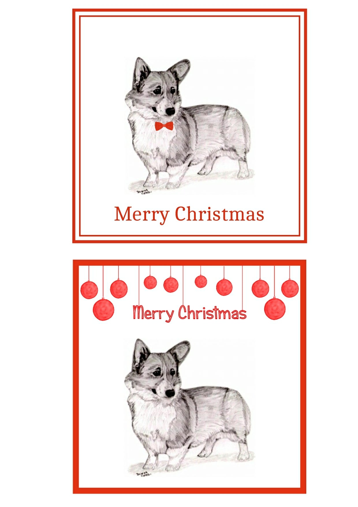 Pembroke Corgi Christmas Cards Pack of 6