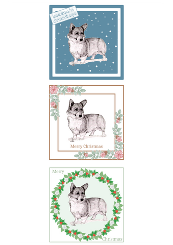 Pembroke Welsh Corgi Christmas Card Choice of 3 Card Designs Single or Multi Pack