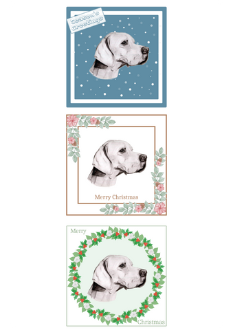 Pointer Christmas Card Choice of 3 Card Designs Single or Multi Pack