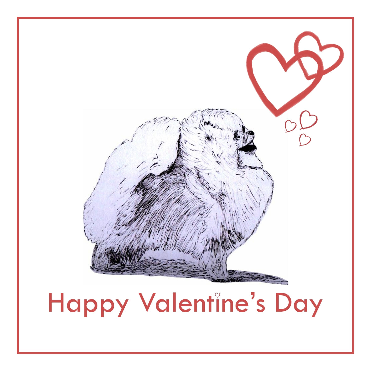 Pomeranian Valentine's Day Card PERSONALISATION AVAILABLE