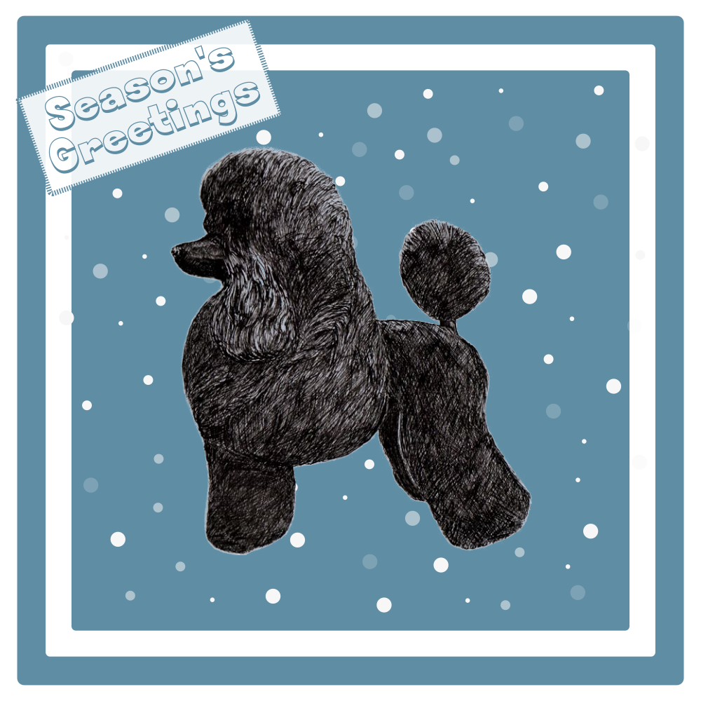 Poodle Christmas Card Choice of 3 Card Designs Single or Multi Pack