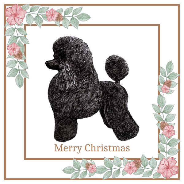 Poodle Christmas Card Choice of 3 Card Designs Single or Multi Pack