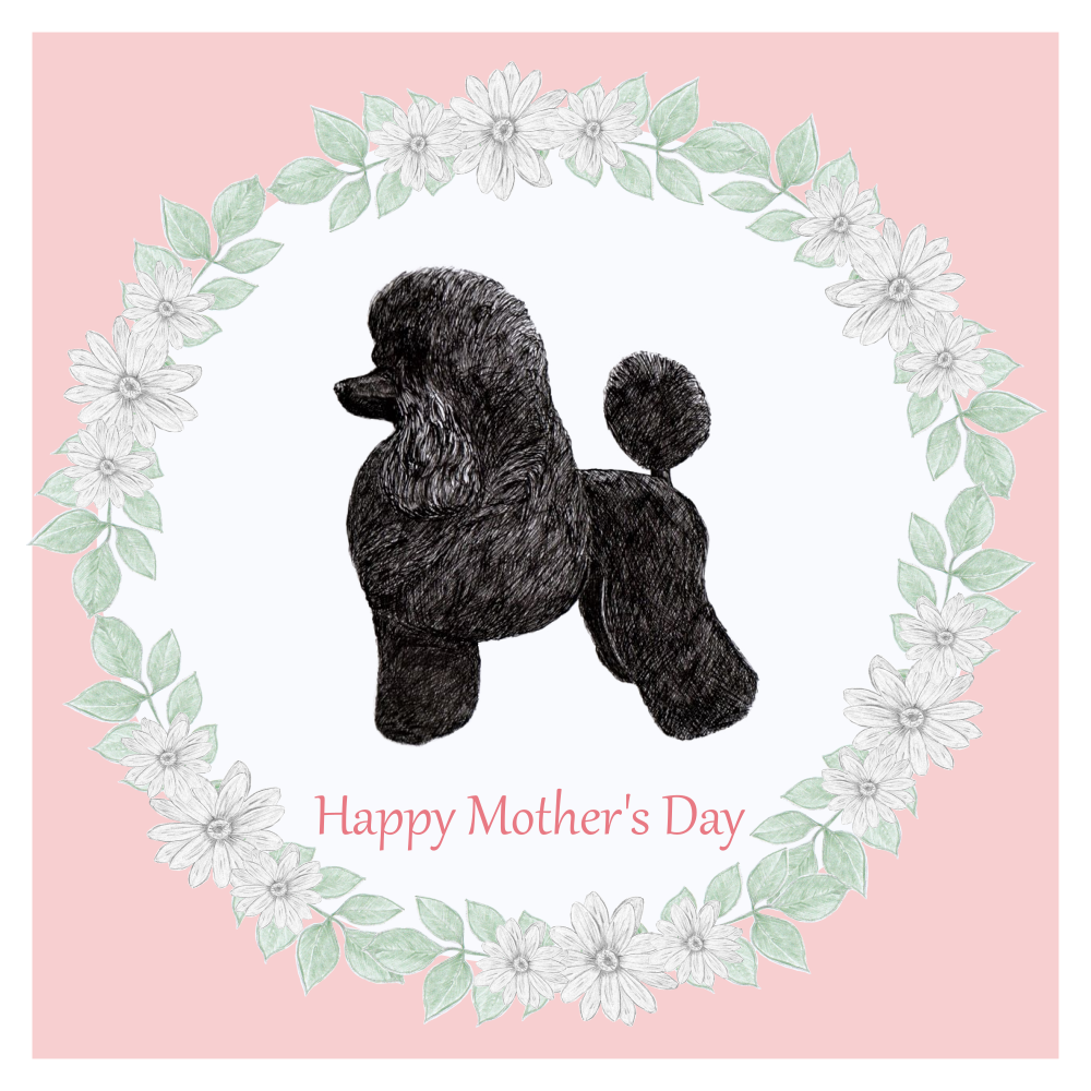 Poodle Mother's Day Card Hand Made