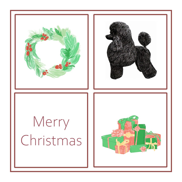 Poodle Christmas Card Choice of 3