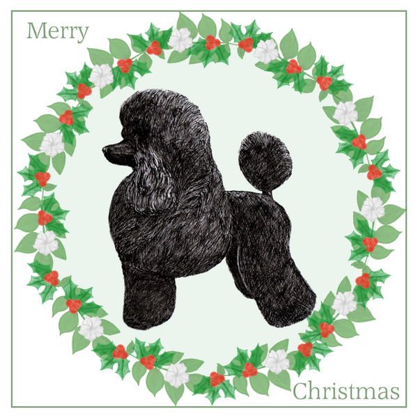 Poodle Christmas Card Choice of 3 Card Designs Single or Multi Pack