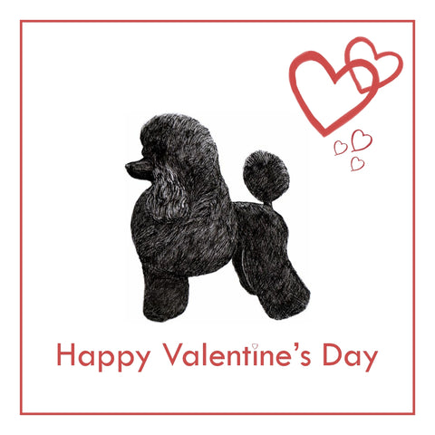 Poodle Valentine's Day Card PERSONALISATION AVAILABLE