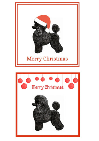 Poodle Christmas Cards Pack of 6