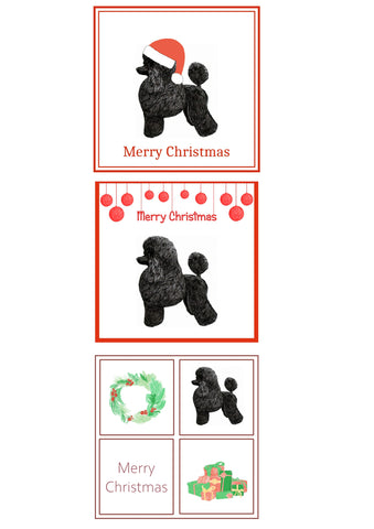 Poodle Christmas Card Choice of 3