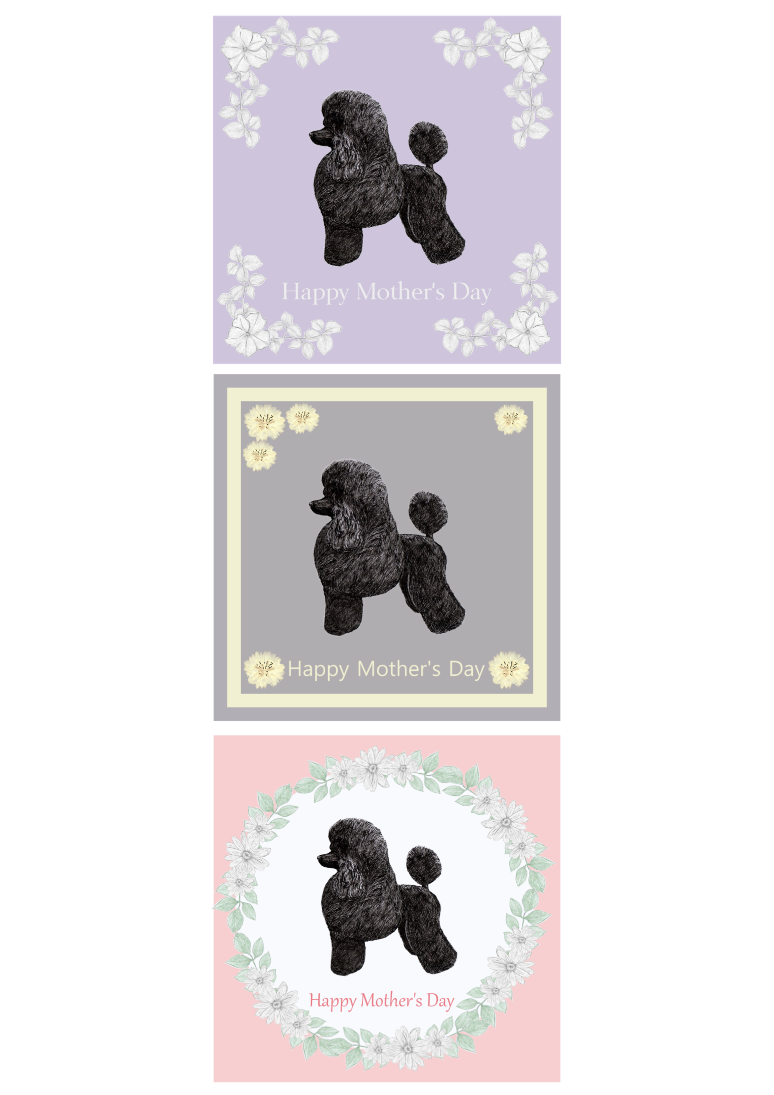 Poodle Mother's Day Card Hand Made