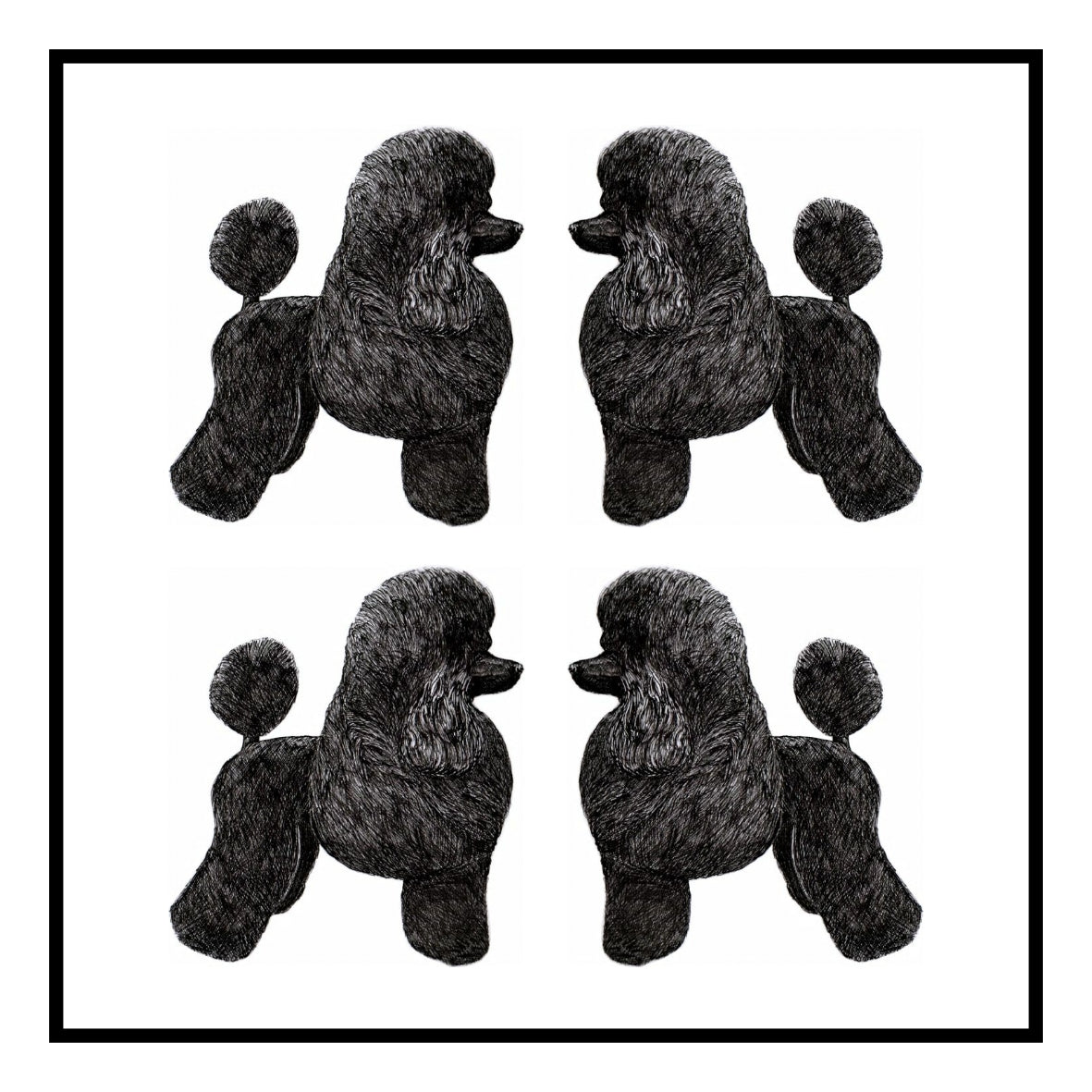 Poodle Greeting Card Choice of 6 Designs BIRTHDAY, THINKING OF YOU, BLANK