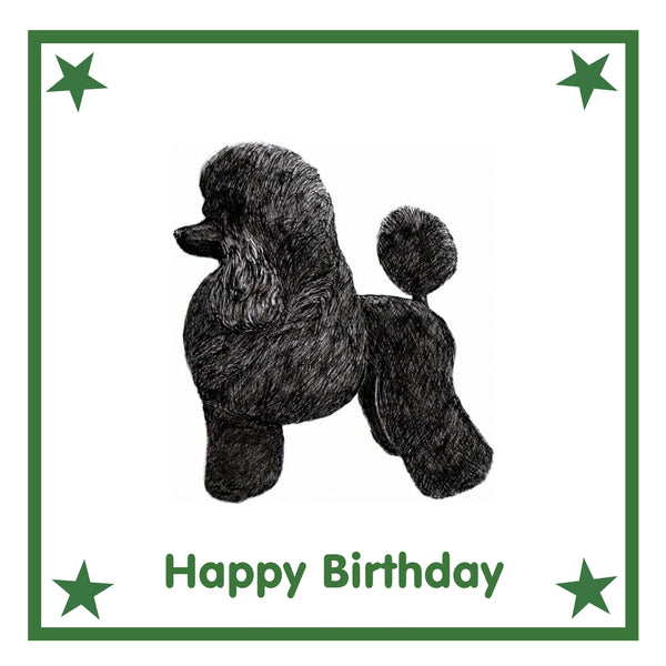 Poodle Greeting Card Choice of 6 Designs BIRTHDAY, THINKING OF YOU, BLANK